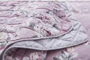 Svjetloljubičasti prošiveni pokrivač Catherine Lansfield Canterbury Rose, 220 x 230 cm