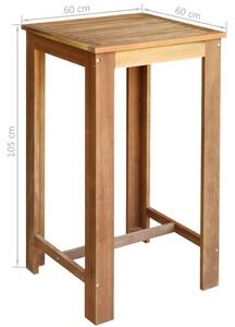 Barski stol od masivnog drva akacije 60 x 60 x 105 cm