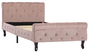 VidaXL Okvir za krevet ružičasti baršunasti 90 x 200 cm