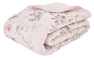 Ružičasti prošiveni pokrivač Catherine Lansfield Canterbury Rose, 220 x 230 cm