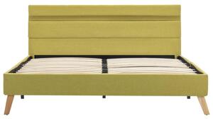 Okvir za krevet od tkanine s LED svjetlom zeleni 140 x 200 cm