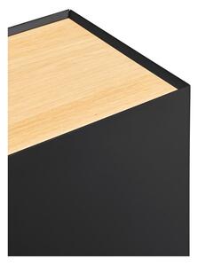 Crna/u prirodnoj boji niska komoda u dekoru hrasta 110x85 cm Arista – Teulat