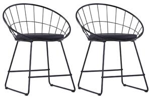 VidaXL Stolice sa sjedalima od umjetne kože 2 kom crne čelične