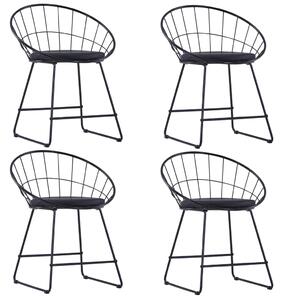 VidaXL Stolice sa sjedalima od umjetne kože 4 kom crne čelične