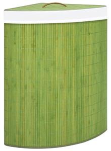 VidaXL Kutna košara za rublje od bambusa zelena 60 L