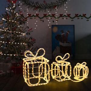 VidaXL Ukrasne božićne kutije za poklone sa 180 LED žarulja