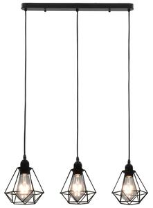 VidaXL Stropna svjetiljka u obliku dijamanta crna 3 x žarulja E27