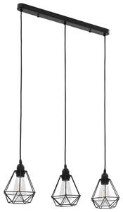 VidaXL Stropna svjetiljka u obliku dijamanta crna 3 x žarulja E27