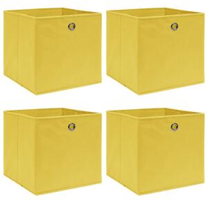 VidaXL Kutije za pohranu 4 kom žute 32 x 32 x 32 cm od tkanine