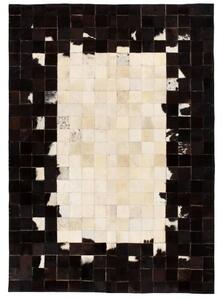 VidaXL Tepih od prave kože 80 x 150 cm četvrtasti crno-bijeli