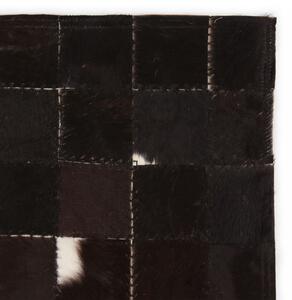 VidaXL Tepih od prave kože 80 x 150 cm četvrtasti crno-bijeli