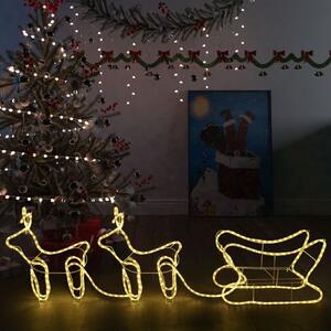 VidaXL Ukrasni božićni sobovi i sanjke vanjski s 576 žarulja