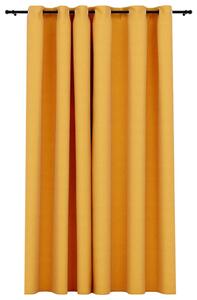 VidaXL Zavjesa za zamračivanje s prstenima žuta 290 x 245 cm