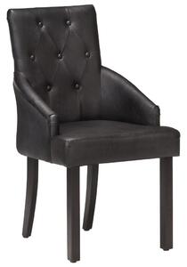 VidaXL Blagovaonske stolice od prave kozje kože 2 kom crne