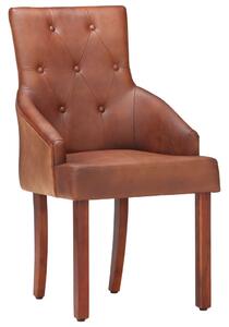 VidaXL Blagovaonske stolice od prave kozje kože 4 kom smeđe