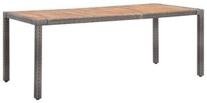 VidaXL Vrtni stol sivi 190x90x75 cm poliratan i masivno bagremovo drvo