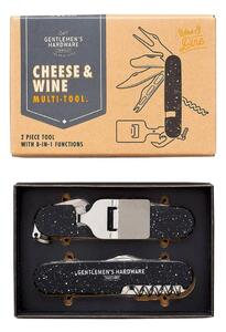 Crni višenamjenski džepni nožić s otvaračem za vino i ribežom za sir Gentlemen´s Hardware