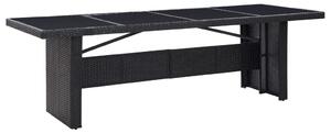 VidaXL Vrtni stol crni 240 x 90 x 74 cm od poliratana i stakla