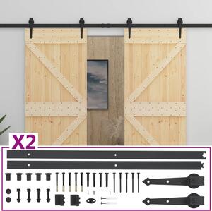VidaXL Klizna vrata s priborom za montažu 80 x 210 cm masivna borovina