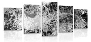 5-dijelna slika crno-bijela apstraktna umjetnost