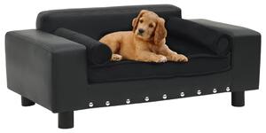 VidaXL Sofa za pse crna 81 x 43 x 31 cm od pliša i umjetne kože