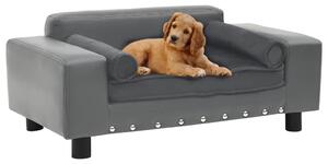 VidaXL Sofa za pse siva 81 x 43 x 31 cm od pliša i umjetne kože