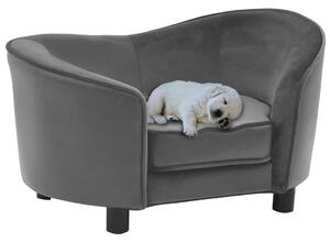 VidaXL Sofa za pse siva 69 x 49 x 40 cm od pliša i umjetne kože