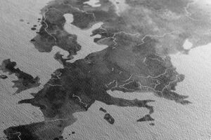 Slika retro zemljovid Europe u crno-bijelom dizajnu