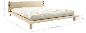 Bračni krevet od crnog bora s podnicom 140x200 cm Peek – Karup Design