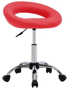 VidaXL Radna stolica s kotačićima od umjetne kože crvena