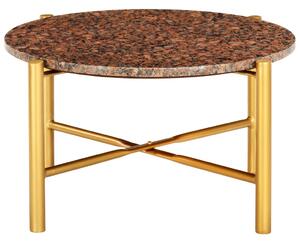 VidaXL Stolić za kavu smeđi 60x60x35 cm pravi kamen mramorne teksture