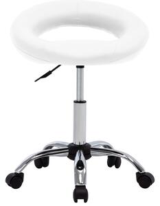 VidaXL Radna stolica s kotačićima od umjetne kože bijela