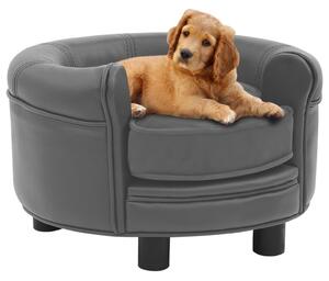 VidaXL Sofa za pse siva 48 x 48 x 32 cm od pliša i umjetne kože
