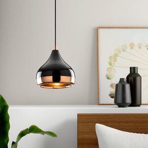 Viseća svjetiljka u crno-bakrenoj boji Opviq lights Yildo, ø 17 cm