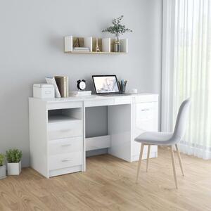 VidaXL Radni stol visoki sjaj bijeli 140 x 50 x 76 cm od iverice