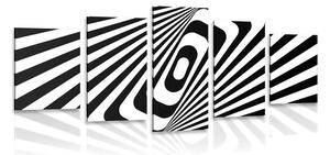 5-dijelna slika crno-bijela iluzija