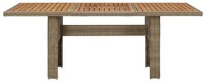 VidaXL Vrtni blagovaonski stol smeđi 200 x 100 x 74 cm od poliratana