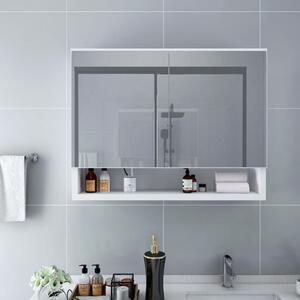 VidaXL 323604 LED Bathroom Mirror Cabinet White 80x15x60 cm MDF