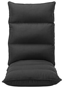 VidaXL Sklopiva podna stolica od tkanine crna
