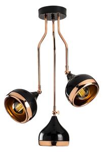 Viseća svjetiljka u crno-bakrenoj boji za 3 žarulje Opviq lights Yildo Side