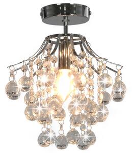 VidaXL Stropna svjetiljka s kristalnim perlama srebrna okrugla E14