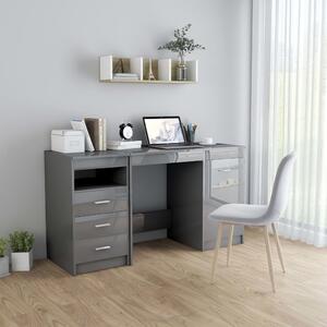 VidaXL Radni stol visoki sjaj sivi 140 x 50 x 76 cm od iverice