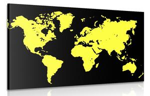 Slika žuti zemljovid na crnoj pozadini
