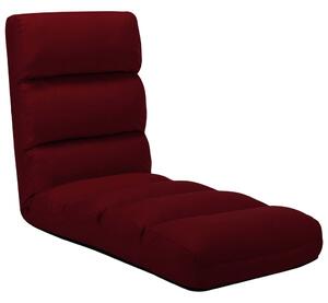 VidaXL Sklopiva podna stolica od umjetne kože crvena boja vina