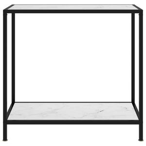 VidaXL Konzolni stol bijeli 80 x 35 x 75 cm od kaljenog stakla