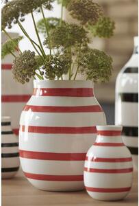 Bijelo-crvena prugasta keramička vaza Kähler Design Omaggio, visina 20,5 cm