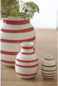 Bijelo-crvena prugasta keramička vaza Kähler Design Omaggio, visina 12,5 cm