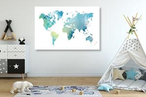 Slika zemljovid svijeta u akvarelnom dizajnu