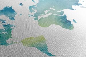 Slika na plutu zemljovid svijeta u akvarelnom dizajnu
