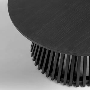 Crni stolić za kavu od tikovine Kave Home Irune, ⌀ 80 cm